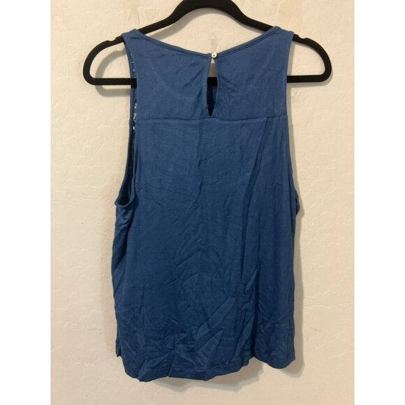 NWT Prince & Fox Blue Lace Inset Tank Top Flowy Sz XL Boho Beachy - Picture 3 of 6